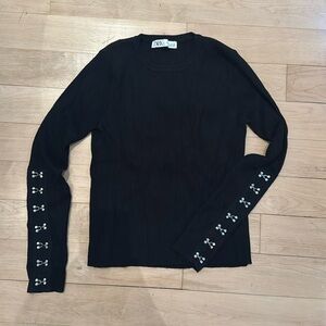 Embellished long sleeve top